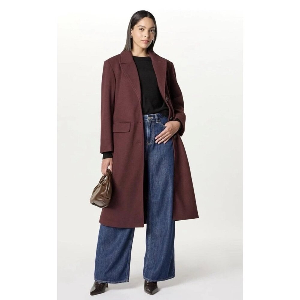The Drop Liam Oversized Long Coat Decadent Chocolate 2XL NEW Lined Jacket - Picture 3 of 5